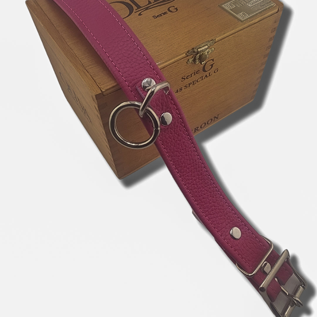Blush Enigma Elegance Locking Leather Collar
