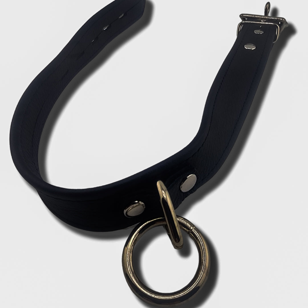 Obsidian Elegance Enigma Locking Leather Collar