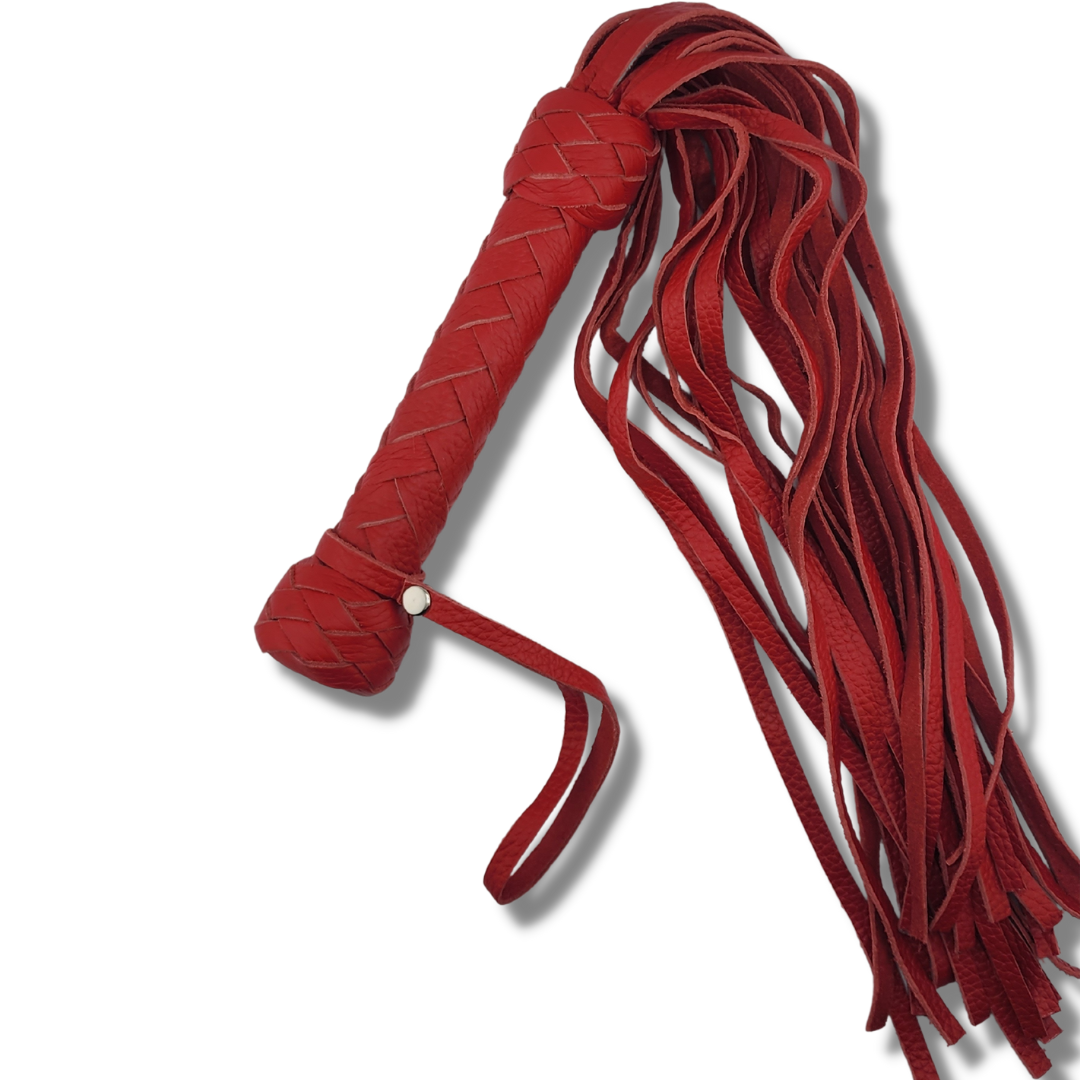 19.7" Handmade Leather Flogger- Red