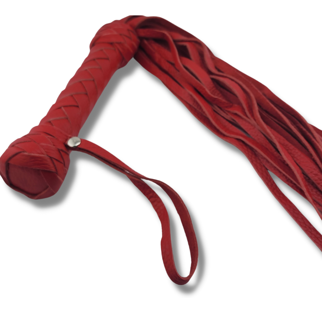 19.7" Handmade Leather Flogger- Red