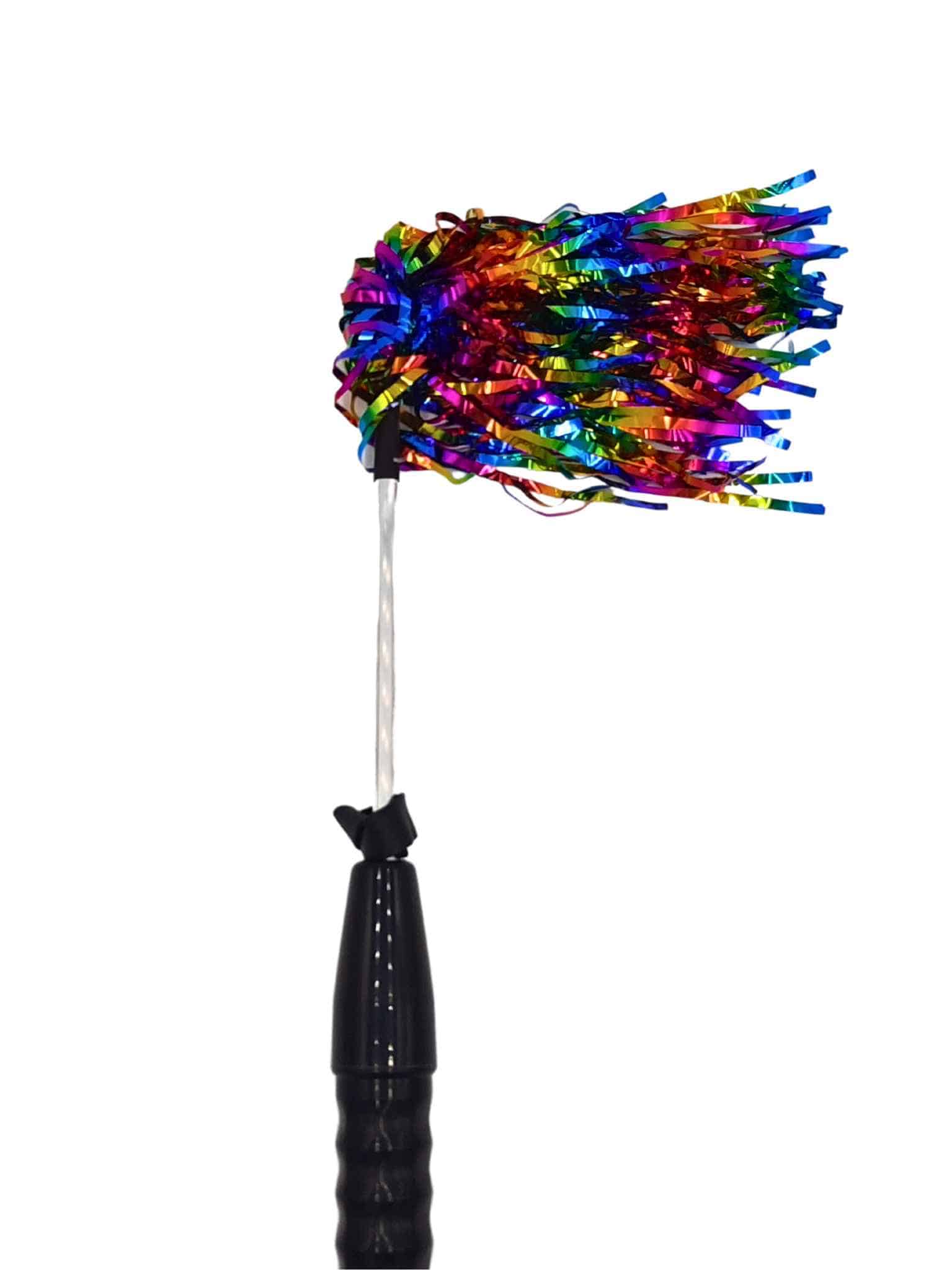 Festive Rainbow Mylar Flogger Accessory for Violet Wand w/ Strap - Preorder