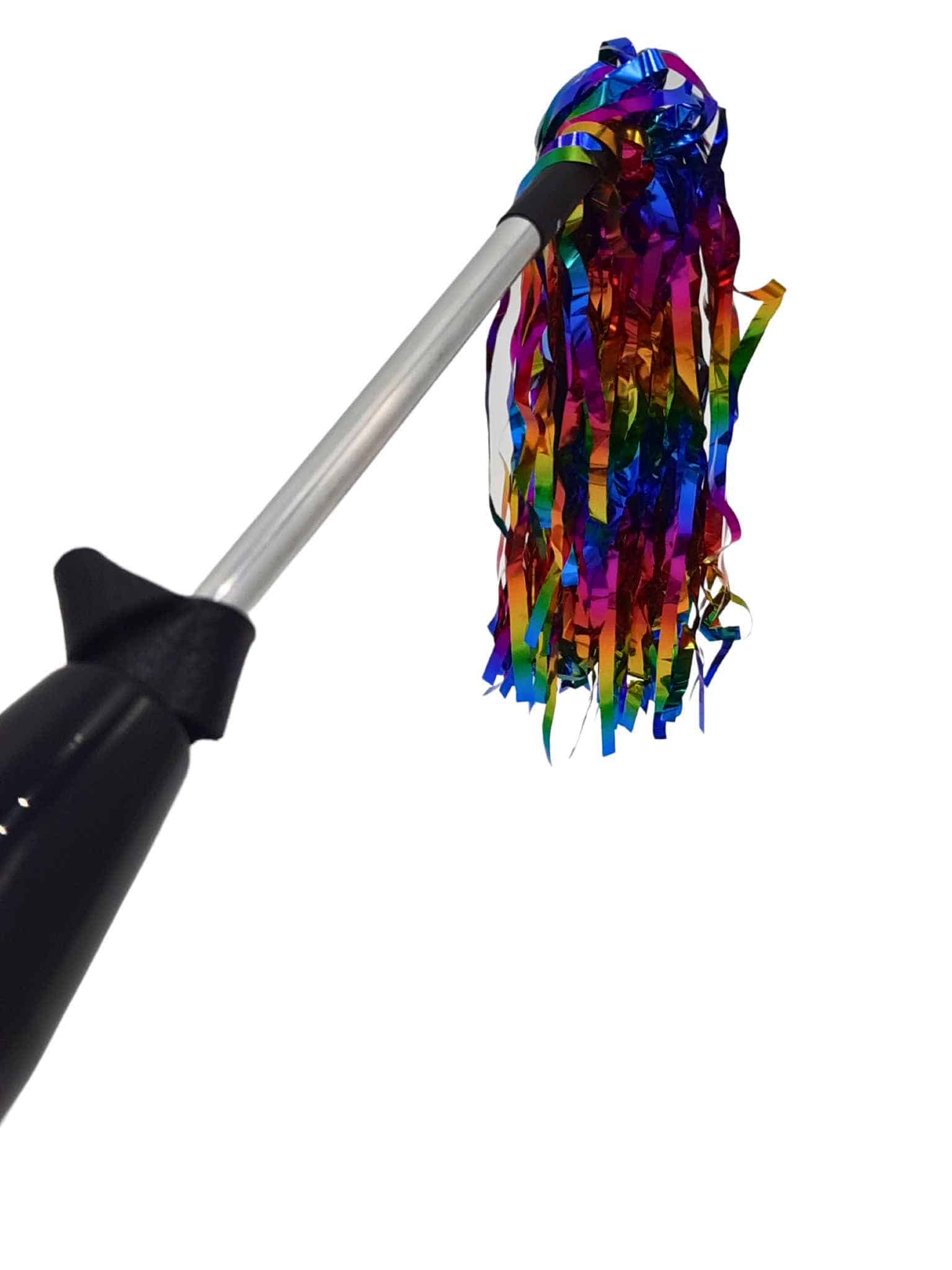 Festive Rainbow Mylar Flogger Accessory for Violet Wand w/ Strap - Preorder
